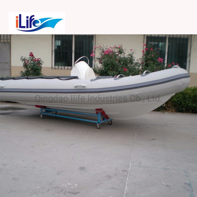 Ilife Il-B480t T-Series Rigid Hull Firberglass Work Inflatable Fishing Sport FRP Rescue Boat Deep V Sharp with  Center  Console