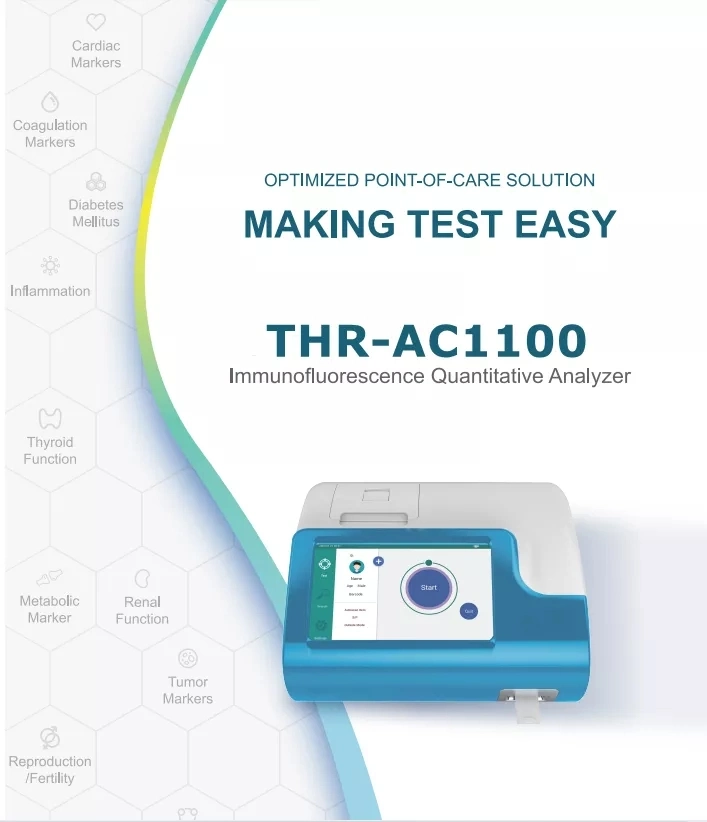 High Quaity T3/T4/Tsh/D Dimer/Ckmb/Crp/Hba1c/Vitamin D Test Immunofluorescence Quantitative Analyzer (THR-AC1100)