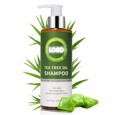 Shampooing capillaire à l'huile d'arbre à thé bio naturel antipelliculaire anti-démangeaisons anti-inflammatoires personnalisé