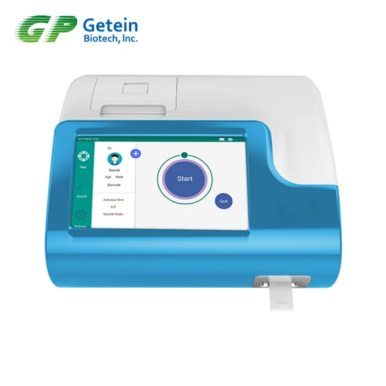 Analyseur de test immunologique Getein 1100 Poct Instruments d'analyse clinique pour analyseur de test T3/T4/Tsh/D Dimer/Ckmb/Crp/Hba1c/vitamine D